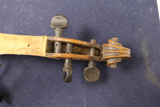 Two 19th century violins largest overall 59cm